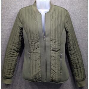 FABLETICS Womens Jacket - Green, Partial Puffer, Lightweight, Active, Zip, S